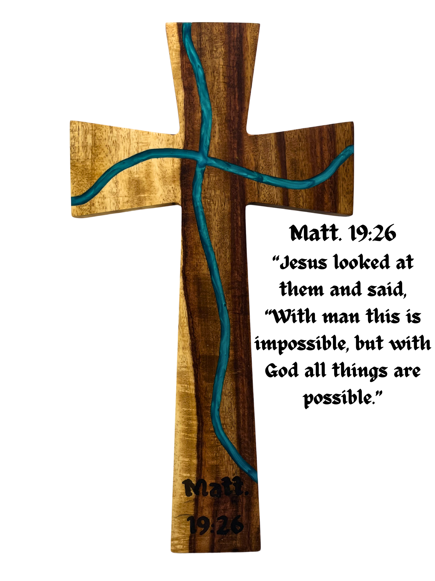 Matthew 19:26 With Cross Inlay